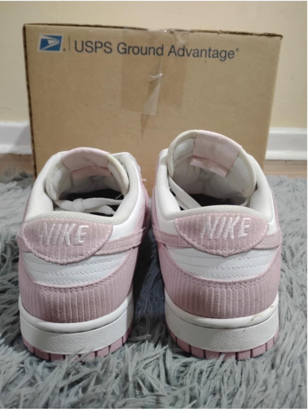 Nike Dunk Low Women Size 10 Pink Corduroy White/Pink Sneakers FN7167-100 - Picture 5 of 12